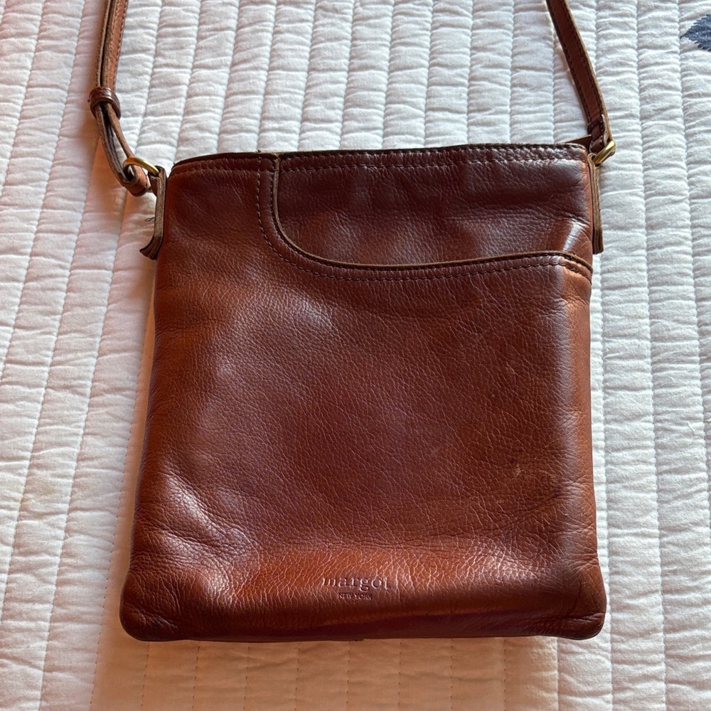 Margot New York Brown Leather Crossbody purse